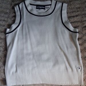 Karl Lagerfeld Ivory Sleeveless Knit Top